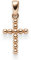 Anhänger Kreuz Kreuzchen aus Kügelchen 19,5x9,5mm 585 Gold Rotgold schlicht