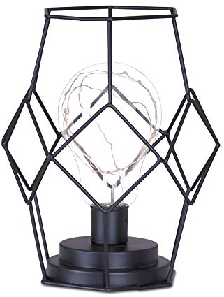 levandeo Tischlampe Metall Schwarz LED 17x22cm Lampe Standleuchte Leuchte Industrial Industrie Retro Loft Deko