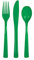 Unique Party - Juego de Cubiertos de Plástico para 6 Personas - Color Verde - 18 Piezas (39494)