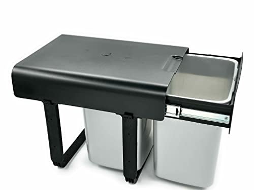 Ekotech 66033 Abfallsammler Ekko.40 grau 2X 16 Liter, Kunststoff, 32 liters