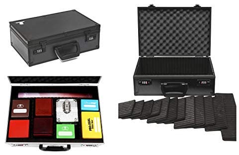KakapopoTCG TC-A5 Black Lockable Storage Case with Sliding Divider Walls for TCG, Deck Box, Card Games, MTG, Magic, Yugioh, Keyforge, FaB, Flesh and Blood, Dominion, Trading Cards, Board Games
