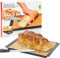 Wooden Bamboo Cutting Board with Metal Crumb Catcher Tray for Bread Chopping Slicing and Serving