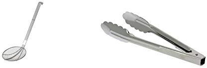 DE BUYER -2601.14N -araignee a friture en Fil INOX 14 cm & 4788.24N -Pince cafet./viennoiseries PM 24cminox