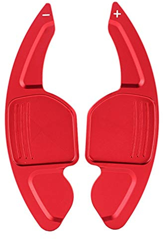 Paddle cambio volante,Yctze 2 pezzi paletta del cambio al volante in lega di alluminio rosso paddle del cambio del volante per A3 A4L A5 A6 A7 A8