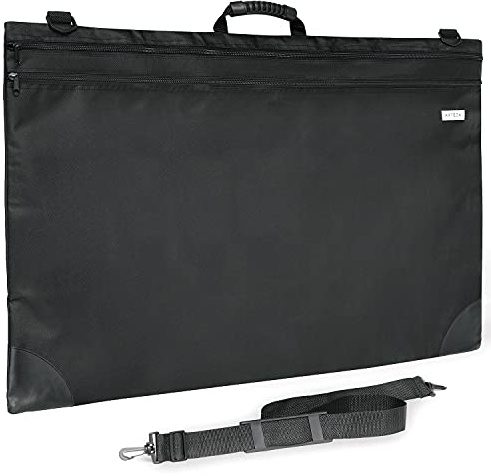 ARTEZA Kunst Transporttasche, 60.96 x 91.44 cm, Soft, Schwarz, Große Portfolio Kunst Tasche für die Aufbewahrung von Kunstwerken