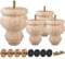 TCHOSUZ 3 inch / 8cm Wooden Furniture Legs, Pack of 4 Unfinished Solid Wood Turned DIY Replacement Bun Feet with M8 Hanger Bolts & T-Nuts or Sofa Couch Cabinet Recliner Ottoman Riser