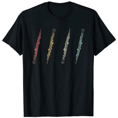 Oboist Oboistin Retro Oboe Silhouetten für Oboe Spieler T-Shirt