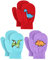 Geyoga 3 Paar Kinder Winter Fäustlinge Dehnbar Stricken Handschuhe Dinosaurier Warme Vollfinger Fäustlinge (Frischer Stil)