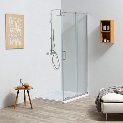 Kiamami Valentina Porta Scorrevole Box Doccia Estensibile 110-120 Vetro Trasparente | Leo