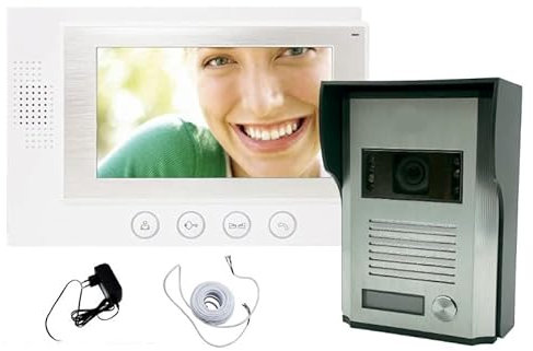 KIT VIDEOCITOFONO MONOFAMILIARE CON MONITOR A COLORI 7 APERTURA ELETTROSERRATURA E CANCELLO ESTERNO