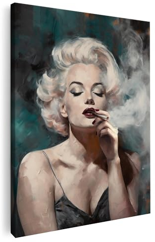 Artmazing | Bild Marilyn Monroe Smoking | Marilyn Monroe Wandbild | Chanel Coco Bild | Große Bilder für die Wand | Marilyn Monroe Poster | Coole Wandbilder Wohnzimmer | Marilyn Monroe Leinwandbilder