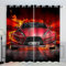 AKATIE Rennauto Gardinen Kinderzimmer 3D Drucken Fenstervorhang Cooles Auto Vorhänge Abdunkelnd Blickdichte Schallschutz Gardinen mit Ösen 2er-Pack (140x160 cm)