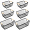 Maxcheck 6 Pack 3 Size Metal Wire Baskets with Wooden Handles Black Steel Mesh Storage Dog Toys Bins Organizer Containers for Home Pet Toys Storage Cabinets Pantry Closet Kitchen Makeup Rectangle