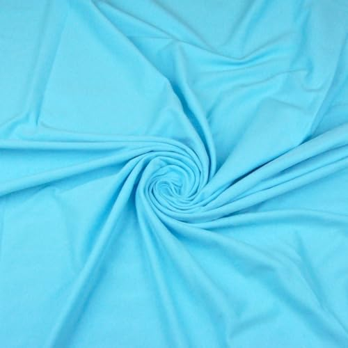TEXTREND Meterware Jersey - Stoff zum Nähen - 100% Baumwolle - Gewicht: 140 Gramm / m2 - Textilien 1x1.75m - Einfarbiger Stoff - Verschiedene Farben (Helltürkis)