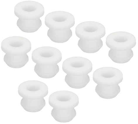 sourcing map 10Pcs Snap Rubber Grommet Plug Mount Dia 9mm ID 6.2mm Seal Anti-Scratch for Electrical Box Cable Pipe White