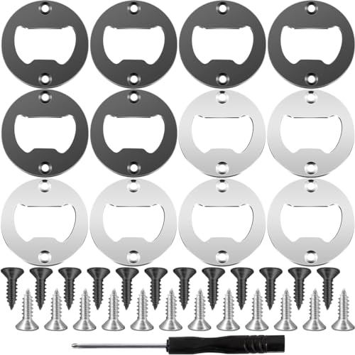Aililong Lot de 12 décapsuleurs en acier inoxydable - Décapsuleur vierge DIY - Avec vis de montage - Idéal pour bar, restaurant et maison - Décapsuleur
