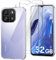 HuiYouMY Coque pour Blackview Wave 6C/Blackview Oscal Flat 1C (6.5) avec 2 Pièces Verre Trempé Protection écran, Transparent Silicone TPU Souple Etui Housse Anti-Rayures Antichoc Case - Clear