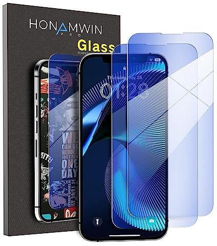 HONAMWINPRO Screen Protector Blue Light Block For iPhone 11 Tempered Glass 2 PACK Screen Protector