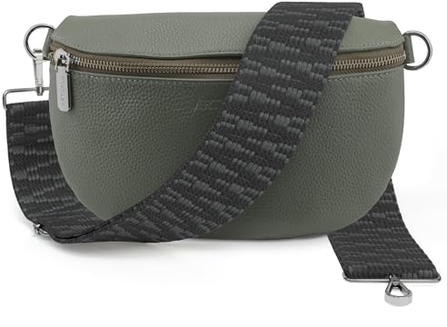 Artvall - Umhängetasche Echtleder Tasche Handtasche Leder Bauchtasche Klein mit Schultergurt Design Taschenband abnehmbar verstellbares Riemen Crossbody Bag Echt Ledertasche Damen mit Reißverschluss