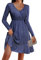 Zeagoo Winterkleid Damen Festlich Kleid Langarm Elegant Abendkleid Knielang Paillettenkleid Bodycon Partykleid Hoch Taille Cocktailkleid BlauLila L