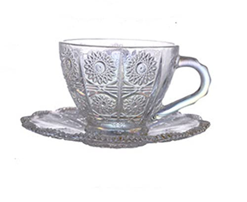 sjdoPulse Tasses Nordiques Vintage en Relief À Motif De Fleurs, Tasses De Luxe pour Eau, Café, Thé, Lait, Verres Condensés, Ensemble De Tasses Et Soucoupes