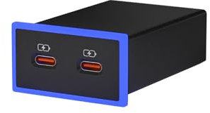 Car Charger for Toyota USB C Dual Port Charger PD 3.0 Type C Fast Charging with LED Light Show,Replacement of The Original car Charger Fast Charging (Blue)