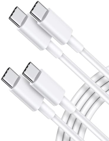 CLEEFUN White iPhone 17 Charger Cable [0.9m/90cm, 2Pack], 3ft 60W USB C to C Cable, Type C Fast Charging Lead for iPhone 15 16 Air 17 Plus Pro, MacBook Pro/Air, iPad Pro/Air/Mini, Galaxy S25 S24 S23