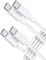 CLEEFUN White iPhone 15 16 Charger Cable [0.9m/90cm, 2-Pack], 60W USB C to USB C Charge Cable, USB Type C Fast Charging Lead for iPhone 15 16 Plus Pro,MacBook Pro/Air,iPad Pro/Air/Mini,Galaxy S24 S23