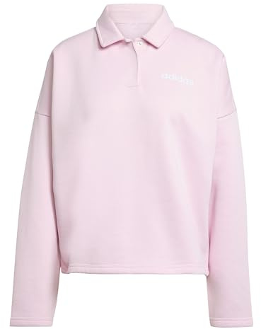 adidas Women's ESSENTIALS LINEAR FLEECE POLO SWEATSHIRT