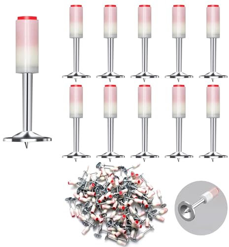 7.3mm Concrete Nails for Manual Nail Guns,Steel Wall Fastening Rivets with Tube Clips,Cable Duct Fixing Tools & Ceiling Installation Accessories (Round Nails, 100 Pcs)