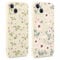 Coalbooliy 2 Pièces Coque pour Apple iPhone 13 6,1, Fille Étui avec Aesthetic Fleur Latéral Motif Silicone Blanc Ultra Mince Souple TPU Cover Antichoc Bumper Case Housse pour Femelle, 05