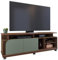 ACTUAL DIFFUSION Meuble TV 75 Pouces Vert Olive et Chêne 2 Portes 9 Niches L 180 H 62 P 39.3 cm