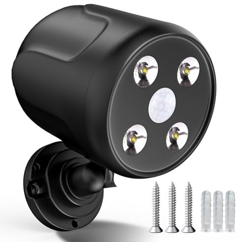 Niulab Battery Powered Outdoor LED Security Light, PIR Motion Sensor Spotlight, Weatherproof Outdoor Wall Light for Gardon Walkways Garage, Bright LED Floodlight 360° Rotation,600 Lumen