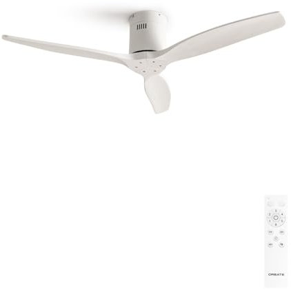CREATE / WINDCALM NATURAL WOOD M/Ventilador de techo blanco con mando / 40W, Temporizador, Ø132 cm, 6 velocidades, silencioso, función verano-invierno