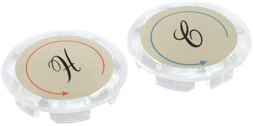 Lpitoy 2 Pcs Faucet Index Buttons, Hot and Cold Bathroom Sink Shower Knobs Handle Sign Replacement Parts Accessories