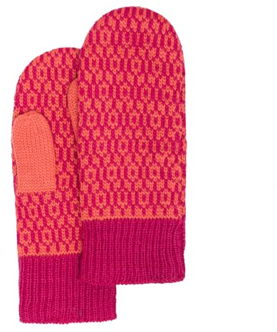 Moshiki | Damen Wollhandschuhe Fäustlinge Kajash| Mit Bio-Baumwollfleece gefüttert | 100% Wolle - Futter 100% Baumwolle (kbA) | One Size