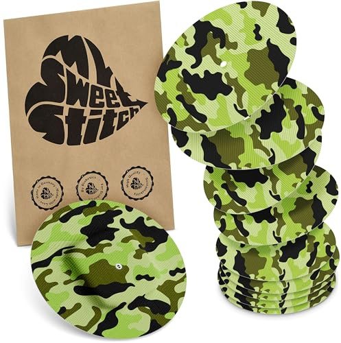 MySweetStitch – 10–25× Cerotto Simplera rotondo, overpatch Ø 70 mm, delicato sulla pelle, impermeabile e traspirante (Camouflage, 10)