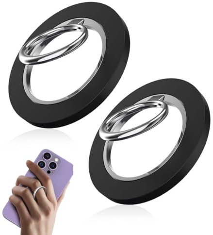 LACHT Handy Ring Halterung Magnetisch für MagSafe - 360° Drehung Handy Griff Halter Fingerhalter für iPhone 16/15/14 Pro Max Plus, 12/13 Pro Max Mini, Zubehör für MagSafe,Smartphone mit Metallring