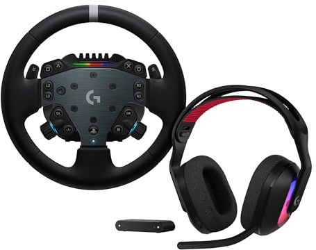 Logitech G RS50 System for PS5/PS4/PC, 3-Piece Sim Racing Steering Wheel Setup - 8 Nm Direct Drive + Astro A20 X LIGHTSPEED Wireless Gaming Headset with 2-system PLAYSYNC Audio, Bluetooth, RGB - Black