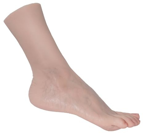 Fußballmodell 23,5 CM Mannequin Weibliche Fuß Modell Strümpfe Gefälschte Nagel Gummi Kunststoff Silikon Bein Display Tarsel Knochen Knöchel Dummy Füße Fetisch Kunst anzeigen(Toe positioning,Left)