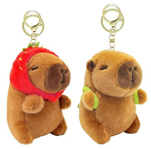 2 Piezas Llaveros de Peluche Capybara, Peluche Capibara Juguetes Realistas