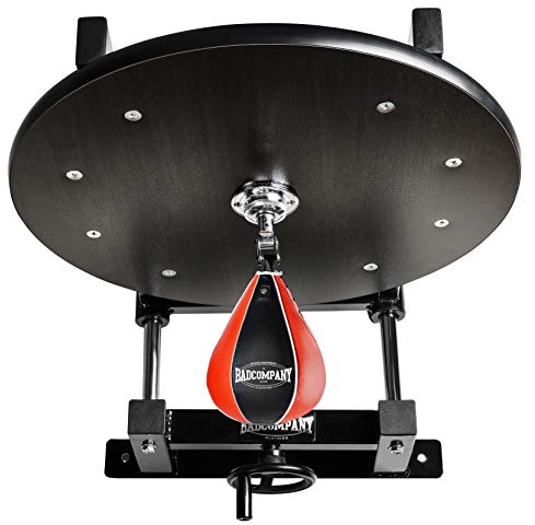 Deluxe Speedball Plattform Set inkl. Drehkugellagerung schwarz und PU Boxbirne medium schwarz/rot - Boxapparat für die Wandmontage BCA-38