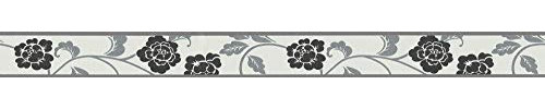 A.S. Création selbstklebende Bordüre Only Borders 10 Borte 5,00 m x 0,05 m metallic schwarz weiß Made in Germany 261014 2610-14