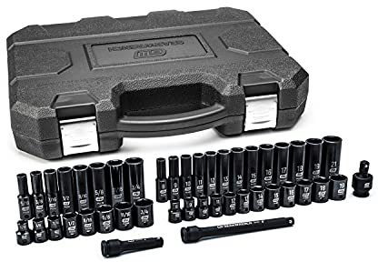 GEARWRENCH 44 Pc. 3/8 Drive 6 Point Standard & Deep Impact SAE/Metric Socket Set - 84916N