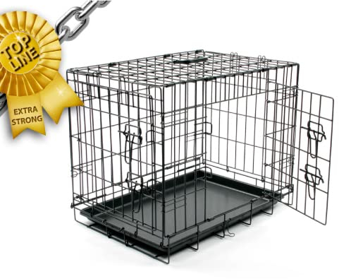 Duvo+ 780/482 Draht-Käfig Topline 2 Türen Plastik Klappe, L, schwarz