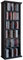 Holz CD DVD Wandregal | Hängeregal mit ESG-Sicherheitsglastür | Platz für 150-CDs oder 65 DVDs oder 36-Videos | Maße: 92 x B. 31 x T. 18 cm | Elegantes CD/DVD Regal | 5 variable Einlegeböden - Loposa