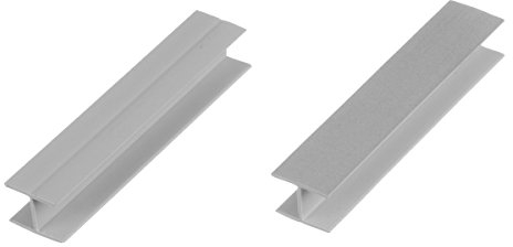 HOLZBRINK Verbinder Sockelblende Sockelleiste für Einbauküche 100mm Höhe ALUMINIUM Satin - HBK10