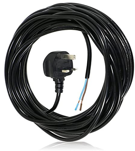SPARES2GO XL Extra Long 12M Metre Black Cable Mains Power Lead for Numatic Henry Vacuum Cleaner (UK Plug)