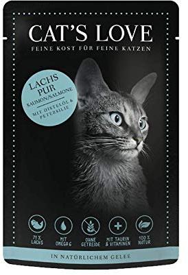 Cat's Love Premium Nassfutter Katze Classic Lachs Pur (Lachs, 6 x 85g)