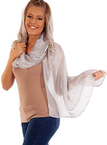 DOLCE ABBRACCIO by RiemTEX ® Schal Damen PRIMA DONNA Stola Tuch aus Wildseide im silbernen Grau Tücher in 31 Unifarben Halstücher Seidentuch Schals Damen Halstuch Seidenschal (Silbergrau)